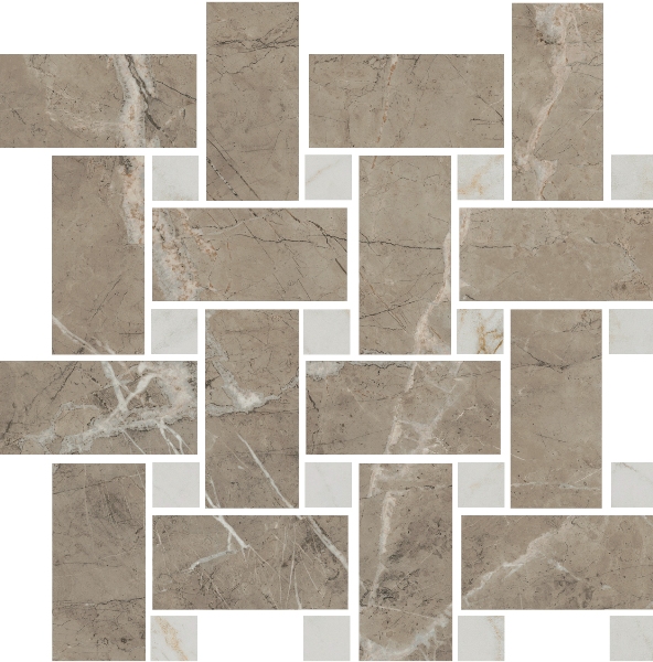 T038/SG6541 Серенада мозаичный бежевый тёмный лаппатированный 32x32 Kerama Marazzi