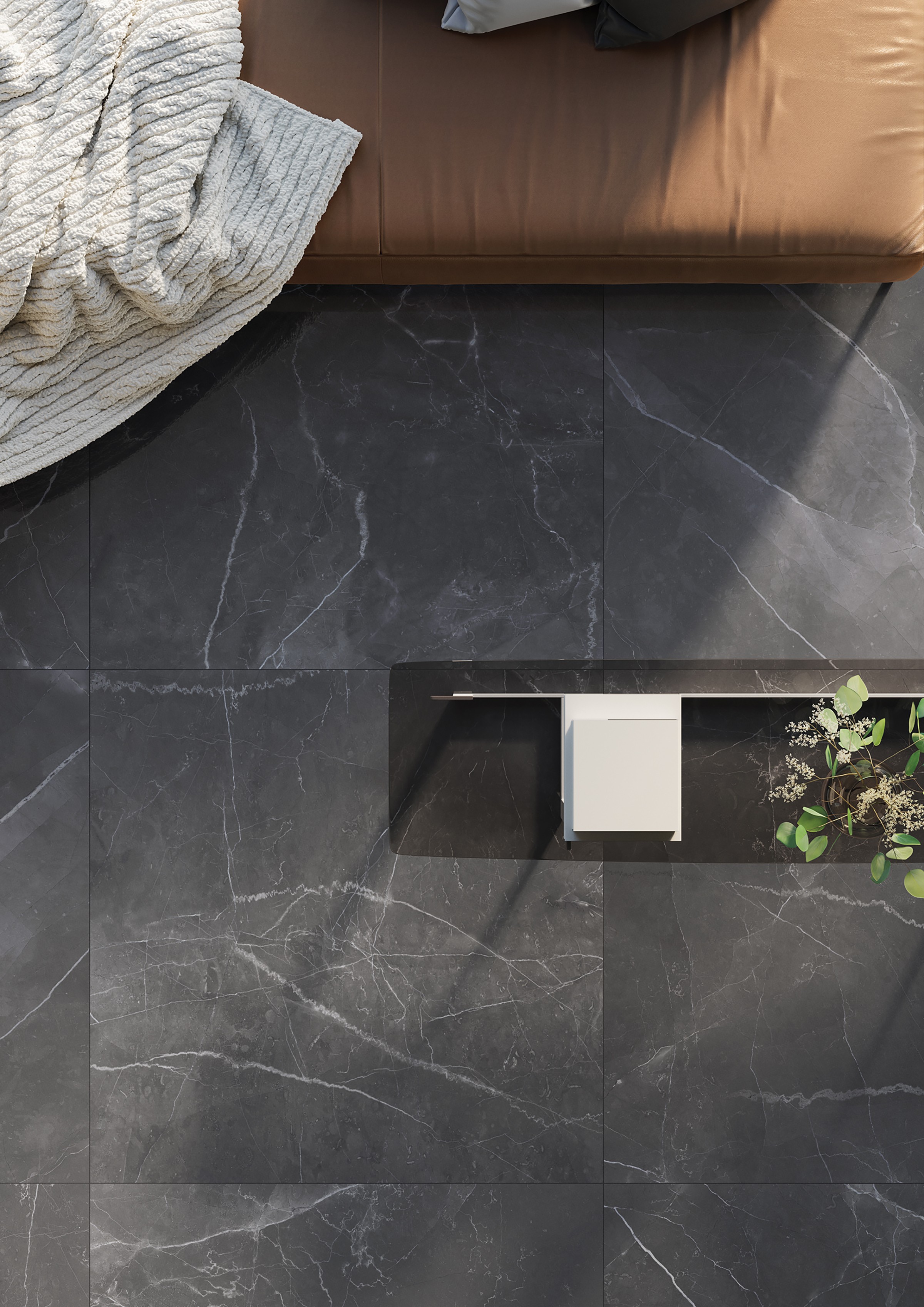 Amani Marble Dark Grey Polished Full Lappato 60x120 RAK Ceramics