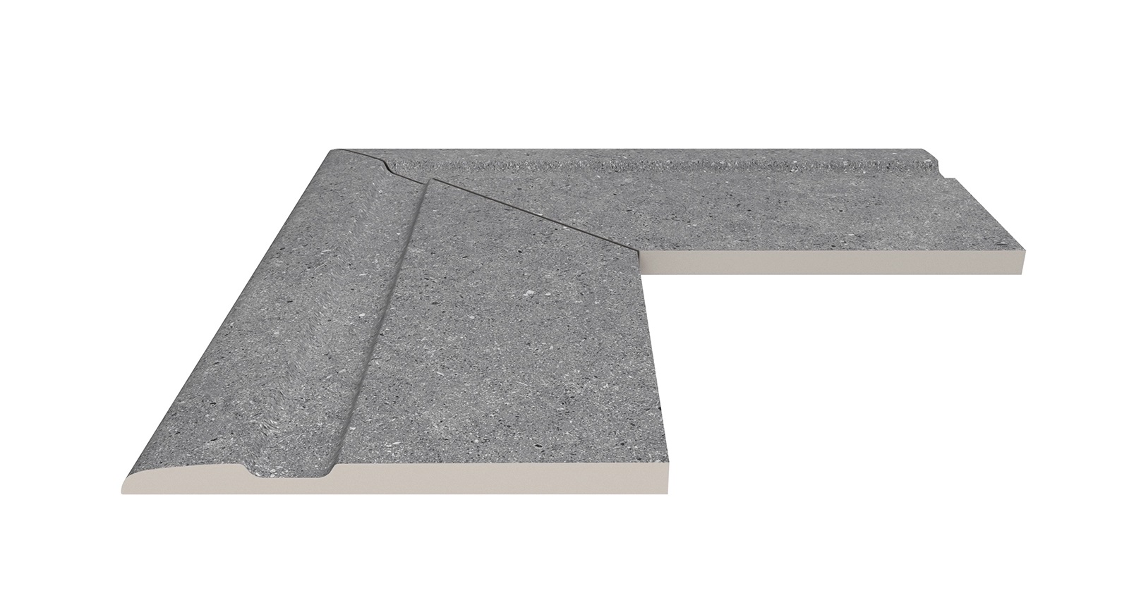 Угол фарфорового поручня наружный 90 Cement Grey 25x50 Serapool