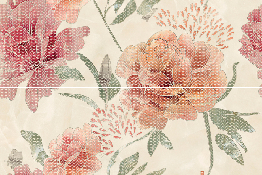 Rose Atica Панно (из 2-х плиток) 50x75 Europa Ceramica
