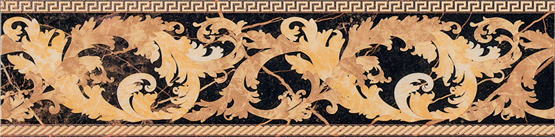 240233 MARBLE FASCIA BAROCCA NERO LEV 14,4x58,5 Versace (Gardenia Orchidea)