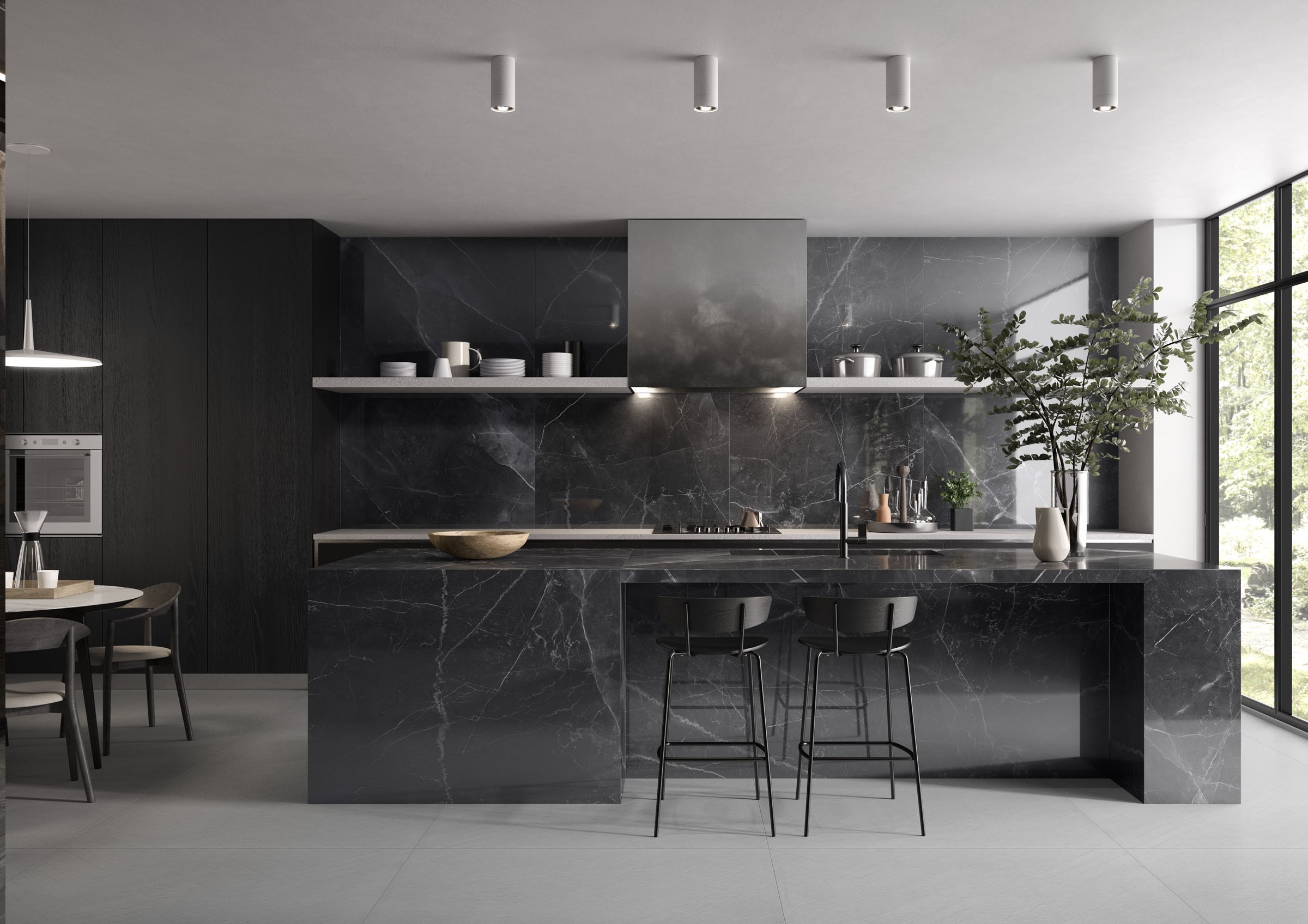 Amani Marble Dark Grey Polished Full Lappato 60x120 RAK Ceramics