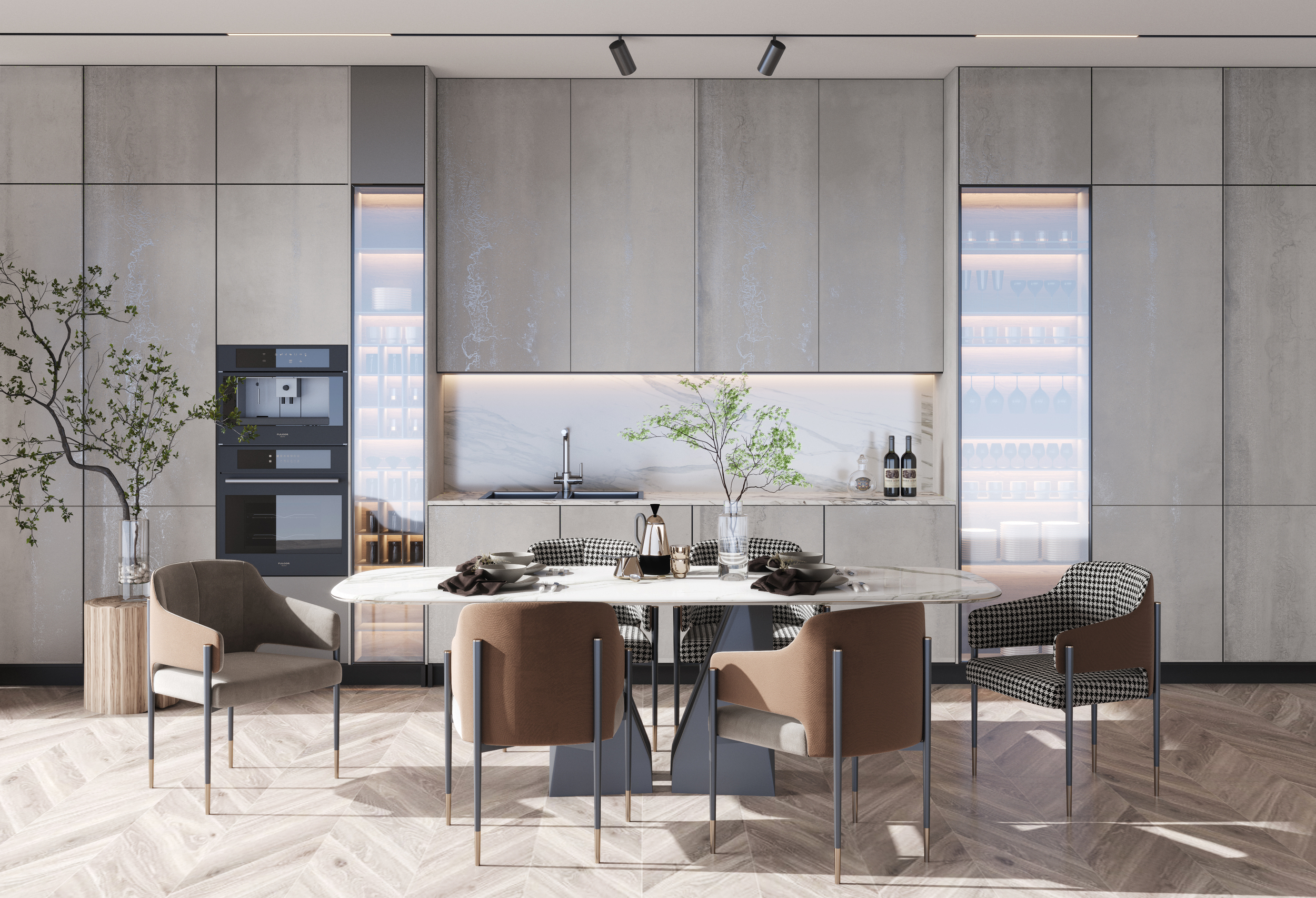 Titanium Brown Спеченный камень 1200x2700x3 Delfone фото 2