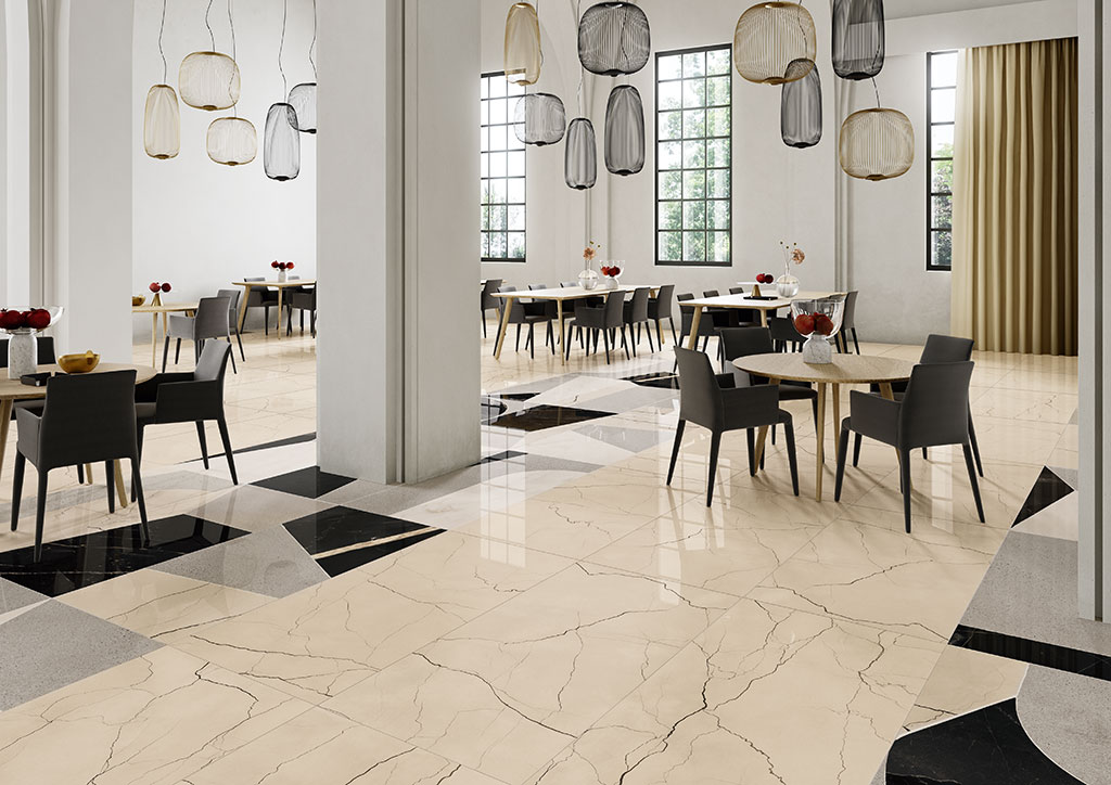 M4759LR SOUND OF MARBLES SCREZIATO VIVACE Polished 74x74 Fioranesе