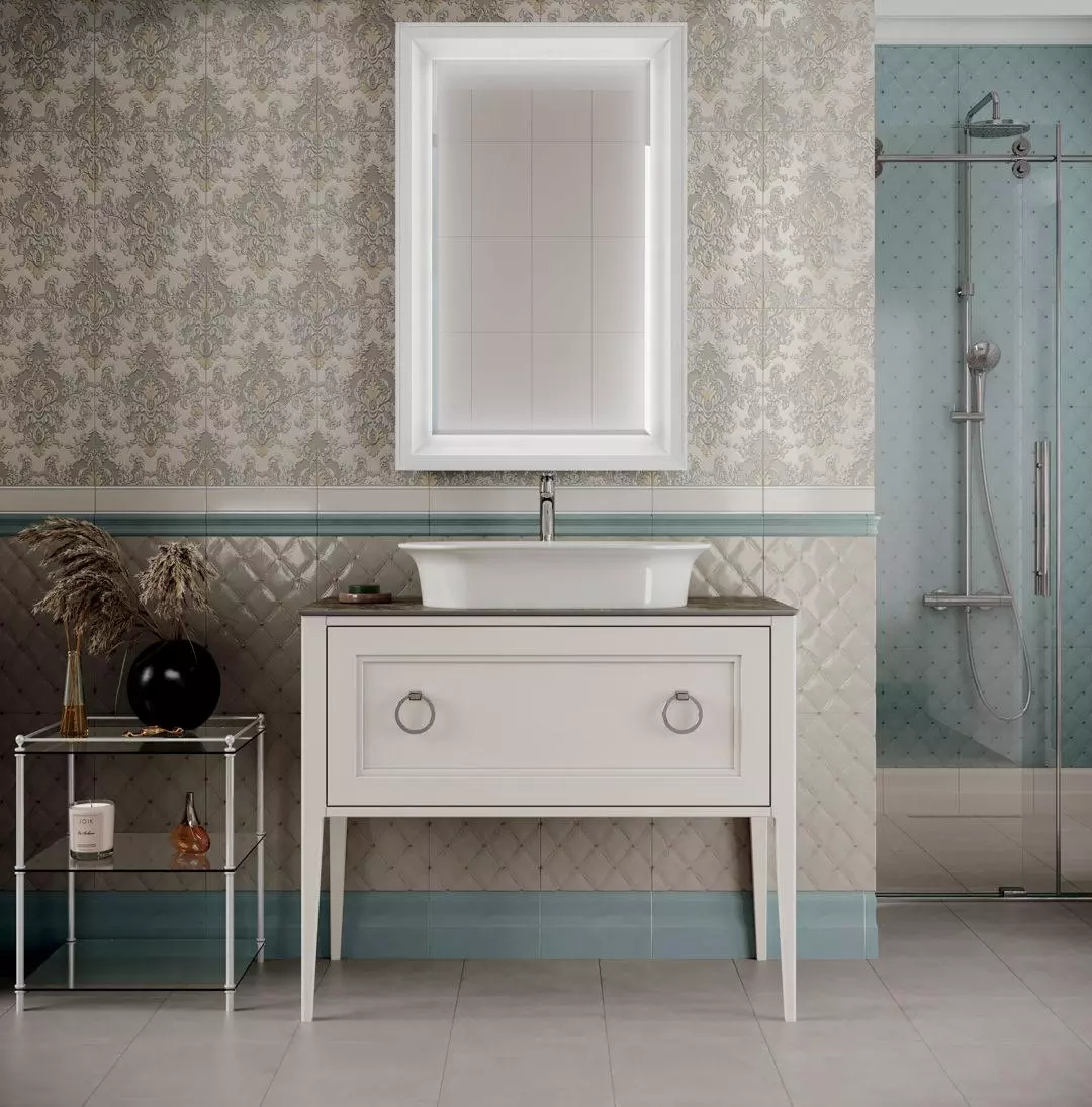 BLE021 Бордюр Багет Браганса голубой матовый 25х5,5 Kerama Marazzi