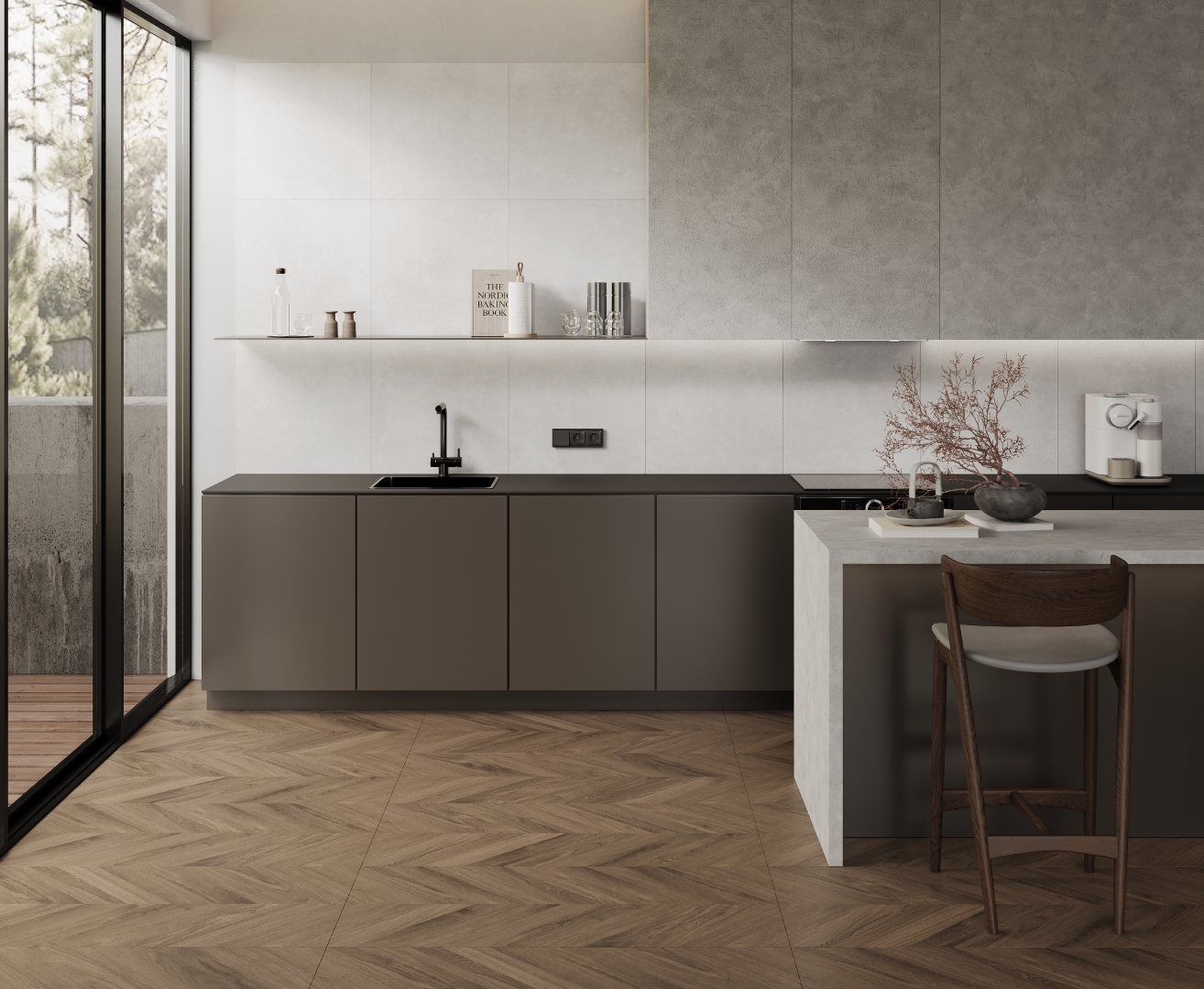 Wood Latina Brown Chevron Laparet