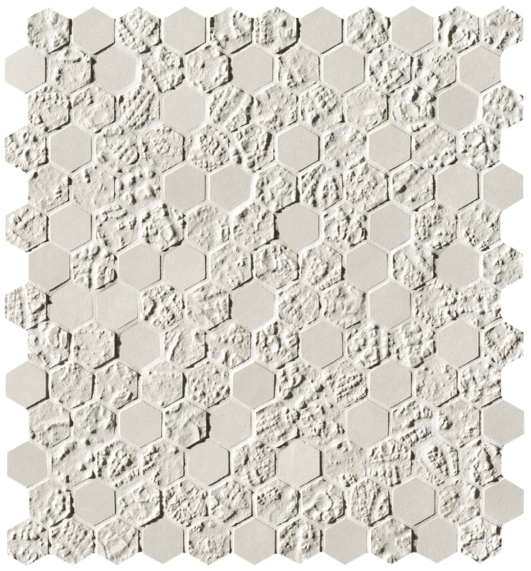 fOYW Bloom White Print Esagono Mosaico 29,5x32,5 FAP Ceramiche