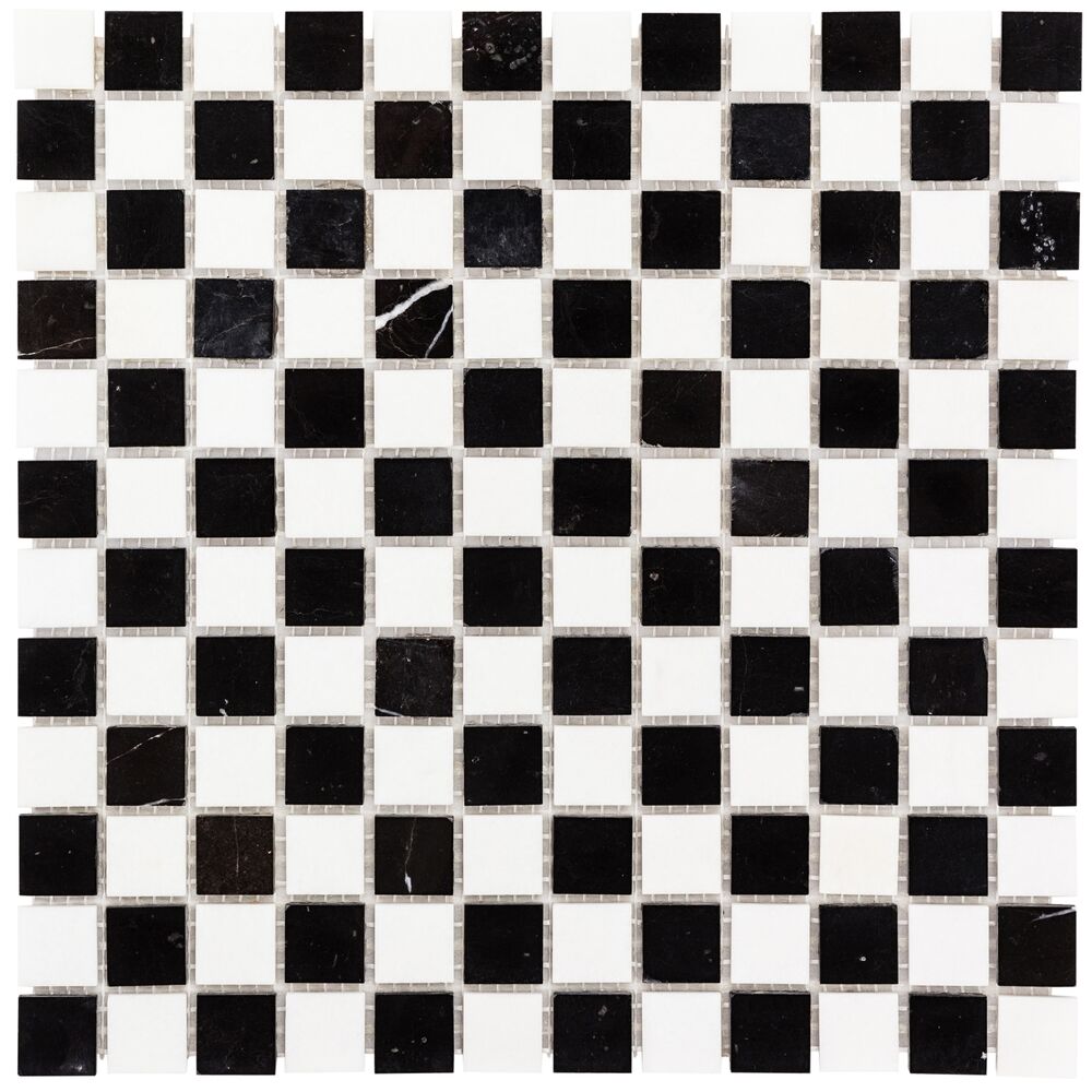 DAO-609-23-4 Nero marquina, Tassos white 2.3х2.3 30х30 DAO