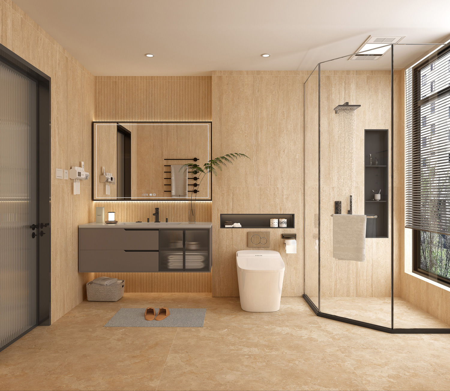 GT1206029992MCR Травертин Романо Бежевый канноли 60x120 Global Tile фото 19