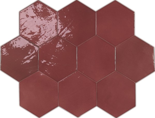 122084 ZELLIGE HEXA WINE 10,8x12,4 WOW
