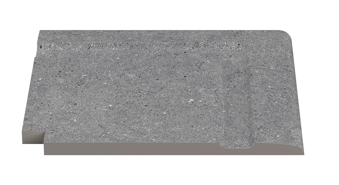 Угол фарфорового поручня наружный Cement Grey 30x30 Serapool