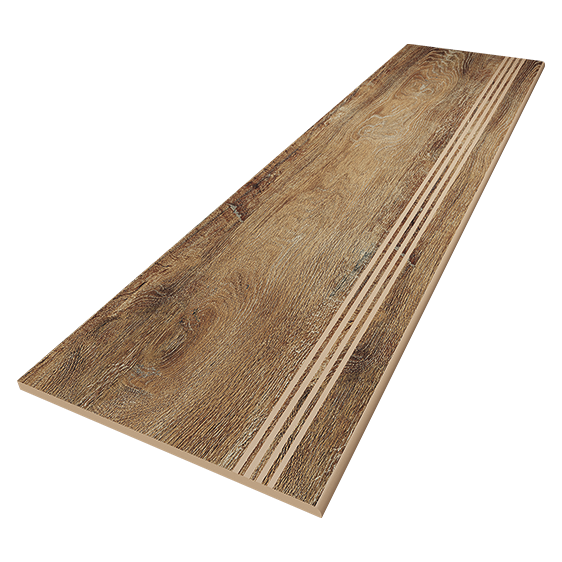 Ступень BG01 Бригантина Дуб Неполированный с насечками 30x120x9 Estima