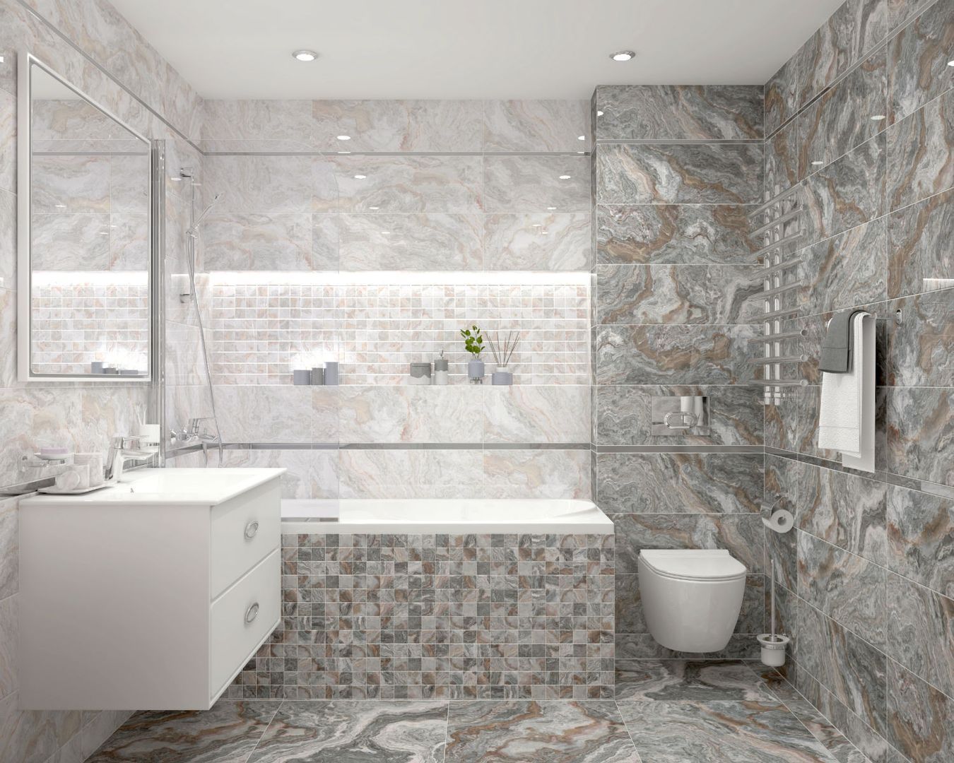 Мозаика Gray серый 30х30 Laparet