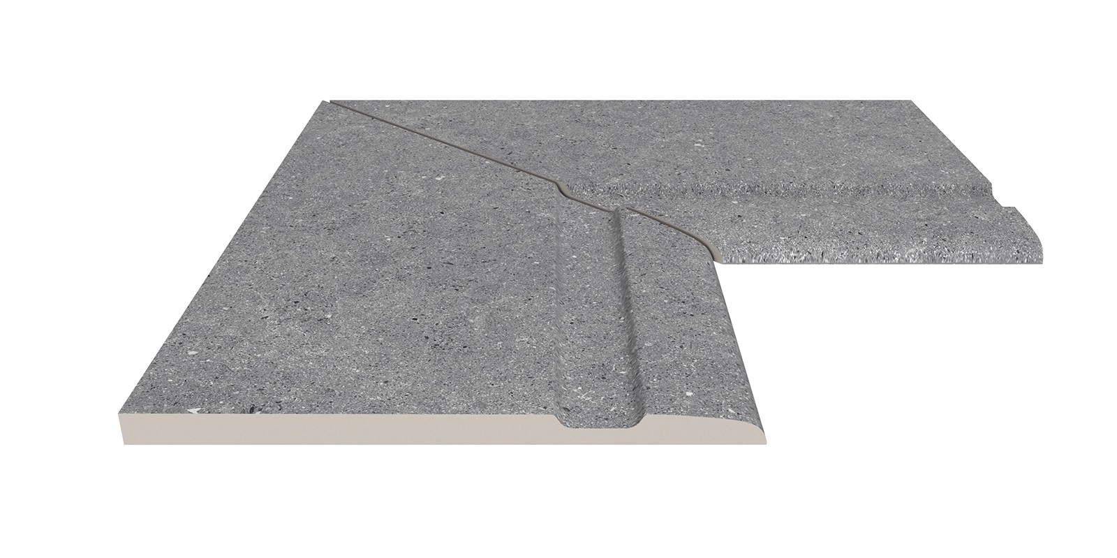 Угол фарфорового поручня внутренний 90 Cement Grey 30x50 Serapool