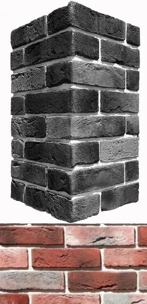 302-75 Лондон брик угол 9х22x6.5 White Hills