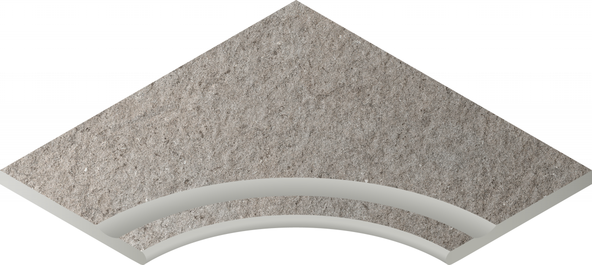 620090001025 Grey Bordo Svasato Angolare Round 60x60 Italon