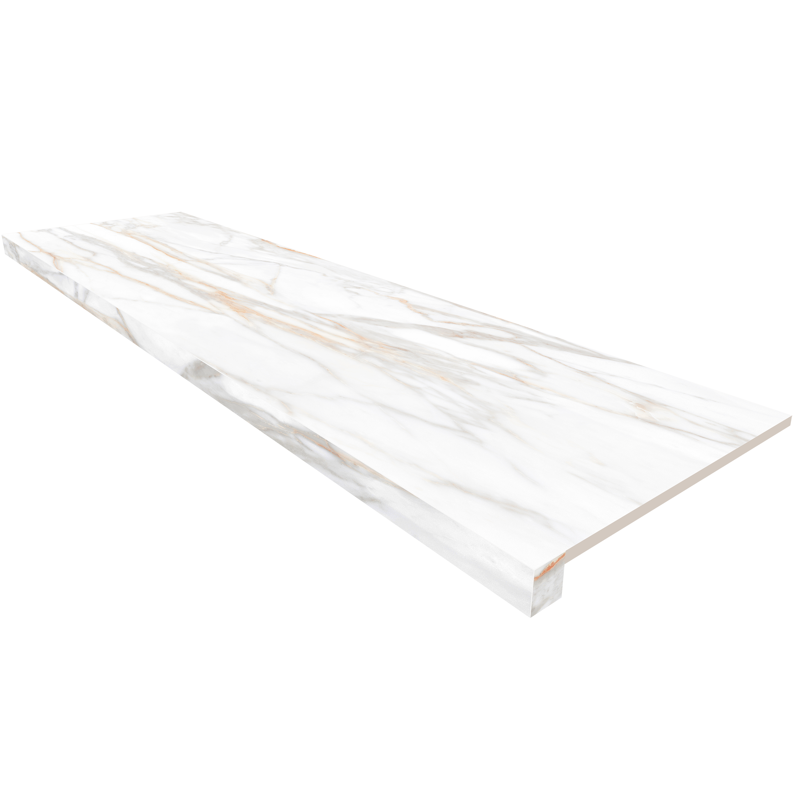 Подоконник угловой SM02 Supreme Gold Полированный без бокового выступа (правый) 33х120 Ametis by Estima