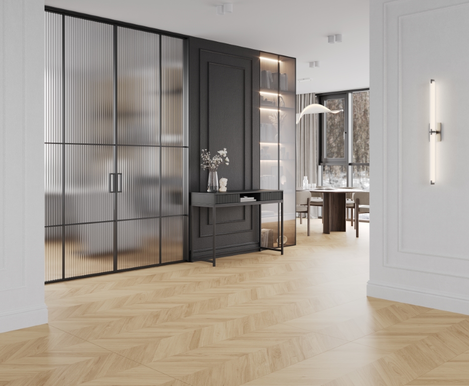 Wood Royal Almond Chevron бежевый матовый карвинг 60х120 Laparet