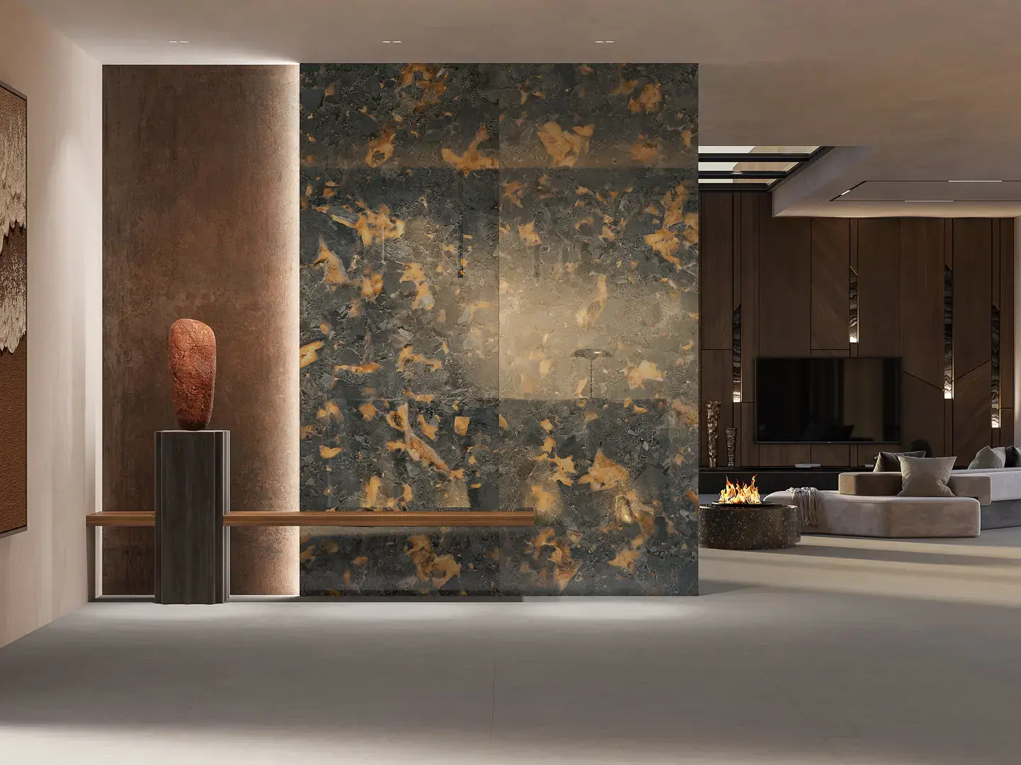 SL1232G0342R6 Лава чёрный лаппатированный обрезной 119,5x320x0,6 Kerama Marazzi фото 4