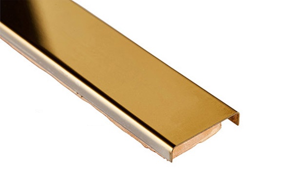 БМ 161 Бордюр металлический золото глянцевый 2.2х50 Роскошная мозаика фото 2