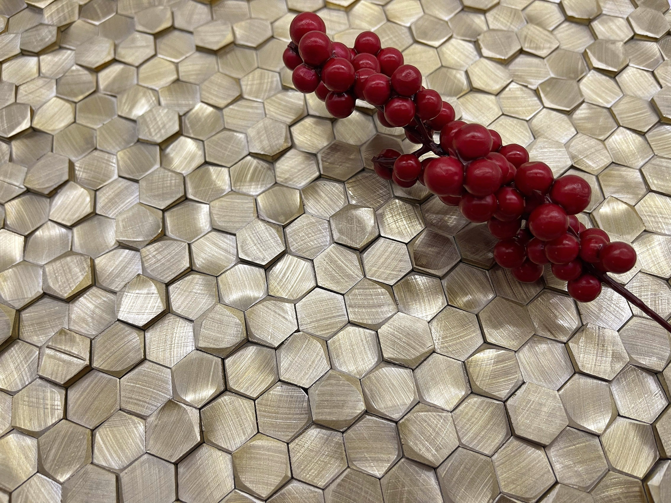Aluminium 3D Hexagon Brass 8x14x6 29.7x30.6 Caramelle Mosaic фото 2