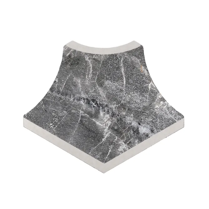 Плинтус радиальный внешний угол Marble 441 Ceniza R9 42х33х50 Kerastep