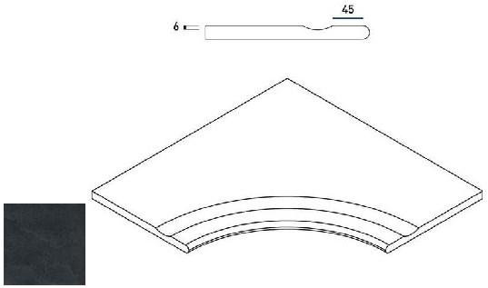 620090000408 Titanio Bordo Svasato Angolare Round 30 60x60 Italon