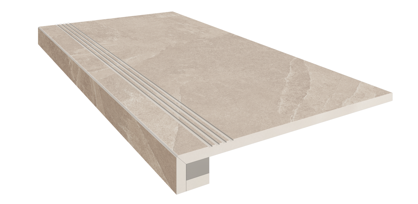 Комплект Ступень TE01 Terra 33x120 неполированная с бортиком + Подступенок 14.5x120 Estima