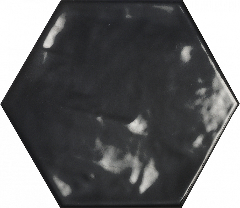 B Chiara negro hex 20x24 Ecoceramic