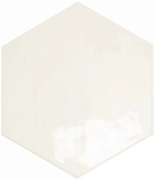 130058 Spark Hex White Glossy 15x17.3 DNA Tiles