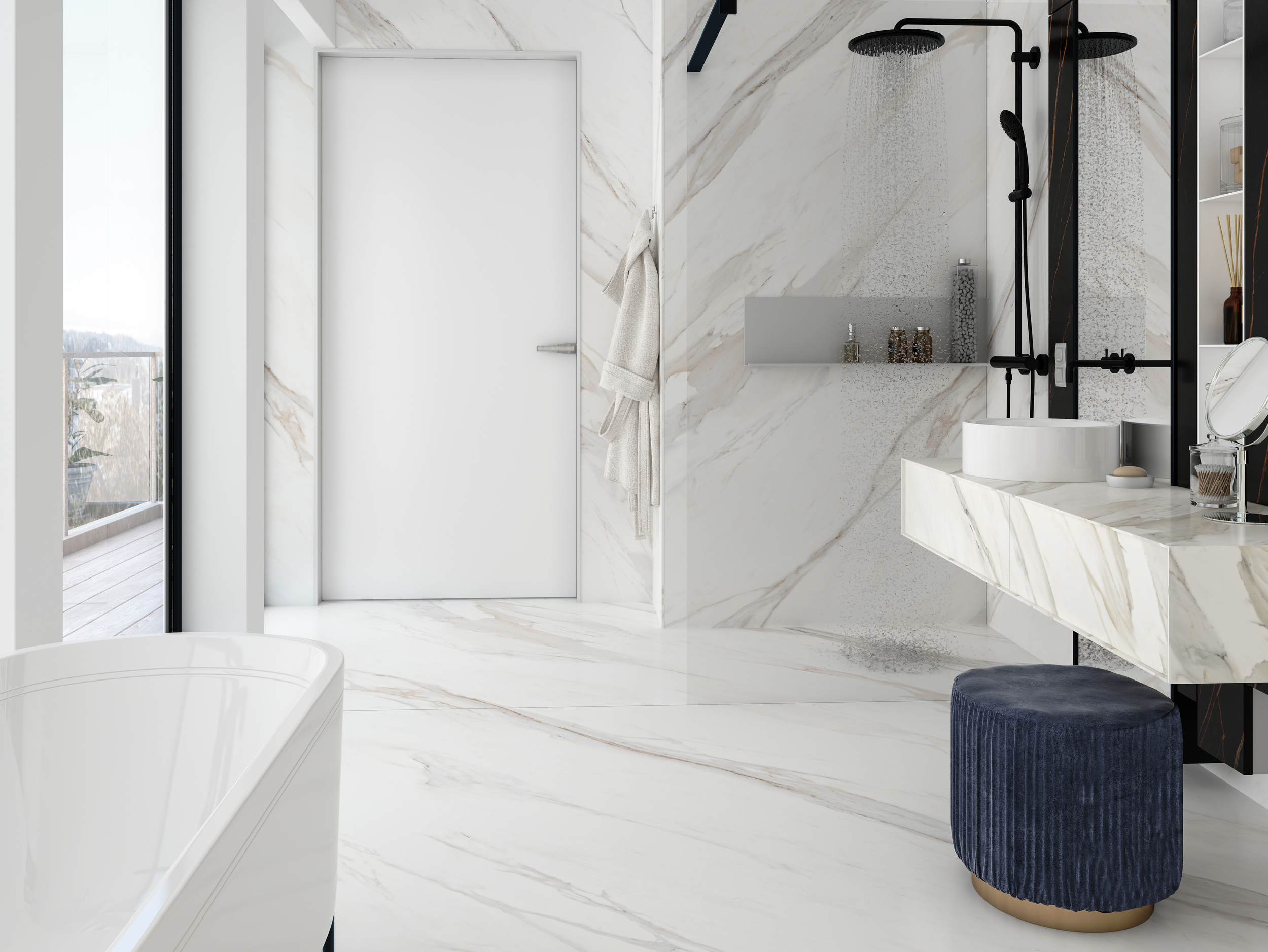 Garda Calacatta Gold Satin Спеченный камень 1200x2700x6 Delfone фото 9