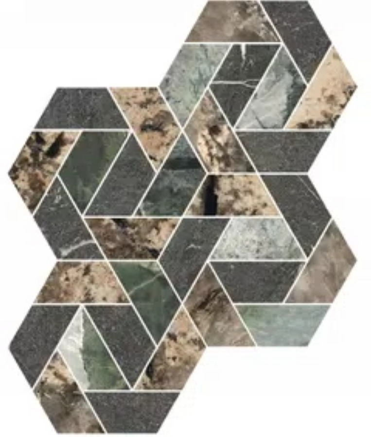 775659 Heritage Luxe Maze Mix Glossy 39x49 Rex Ceramiche