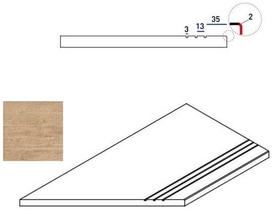 620090000240 OLIVE BORDO GRIP SX 30x60 Italon