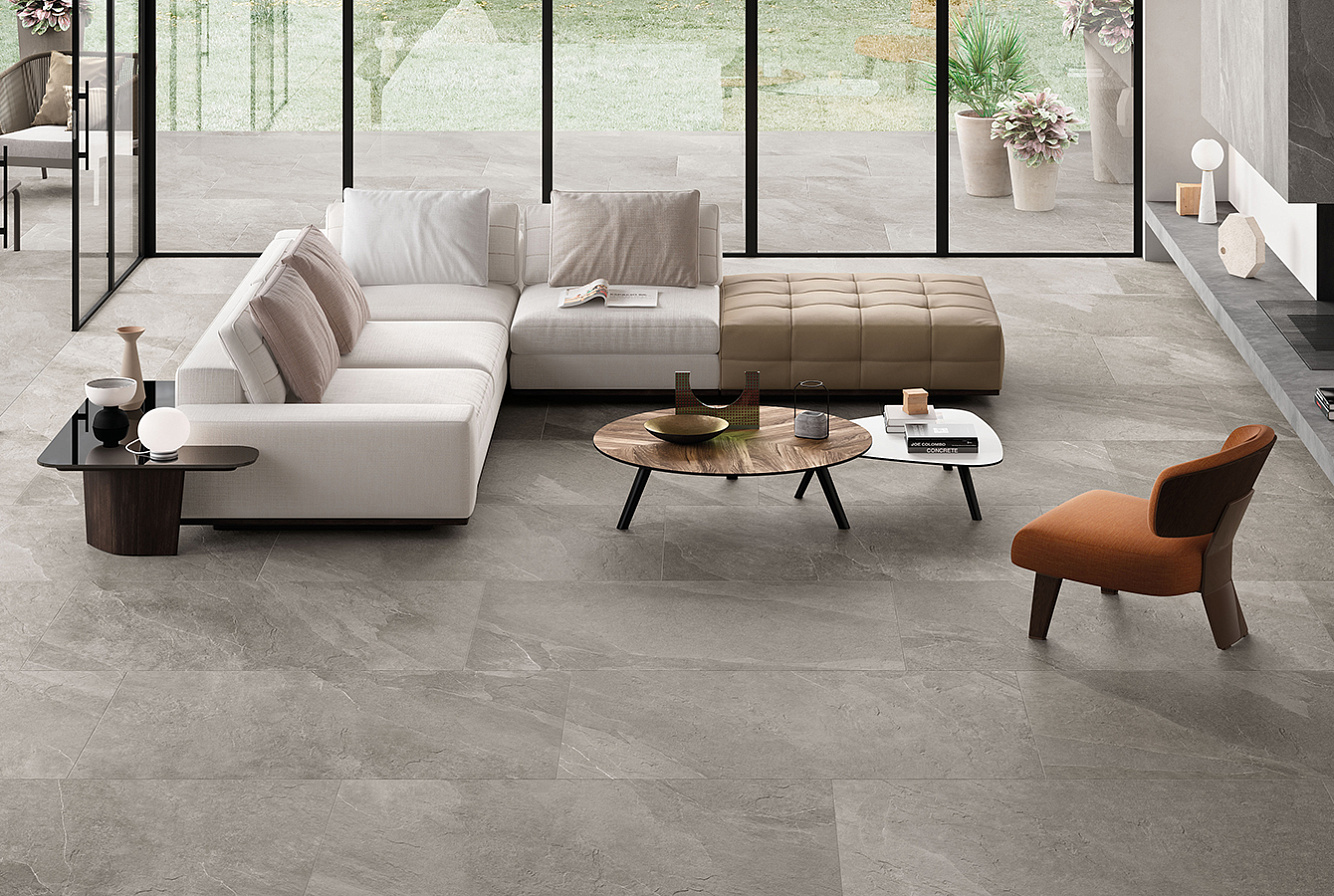 SL05BAR Shale Dark Ribbed Sq 60x120 Italgraniti