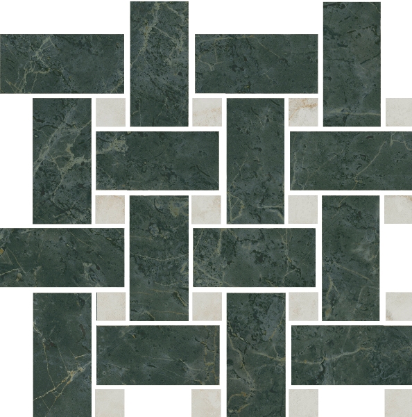 T038/SG6542 Серенада мозаичный зеленый лаппатированный 32x32 Kerama Marazzi