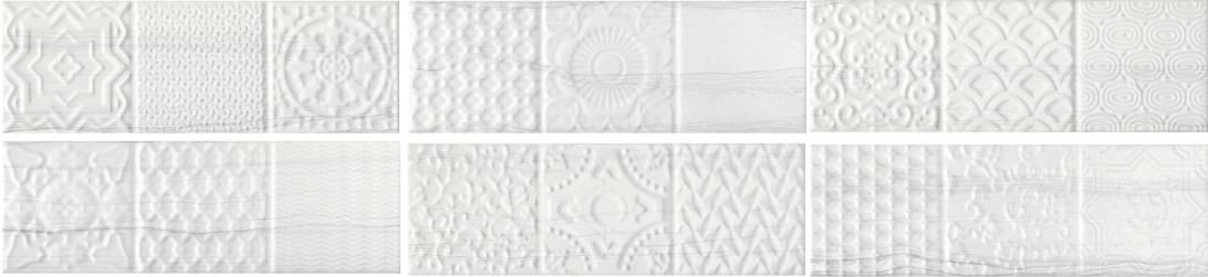 Belvedere Relieve Blanco 10x30 Monopole Ceramica