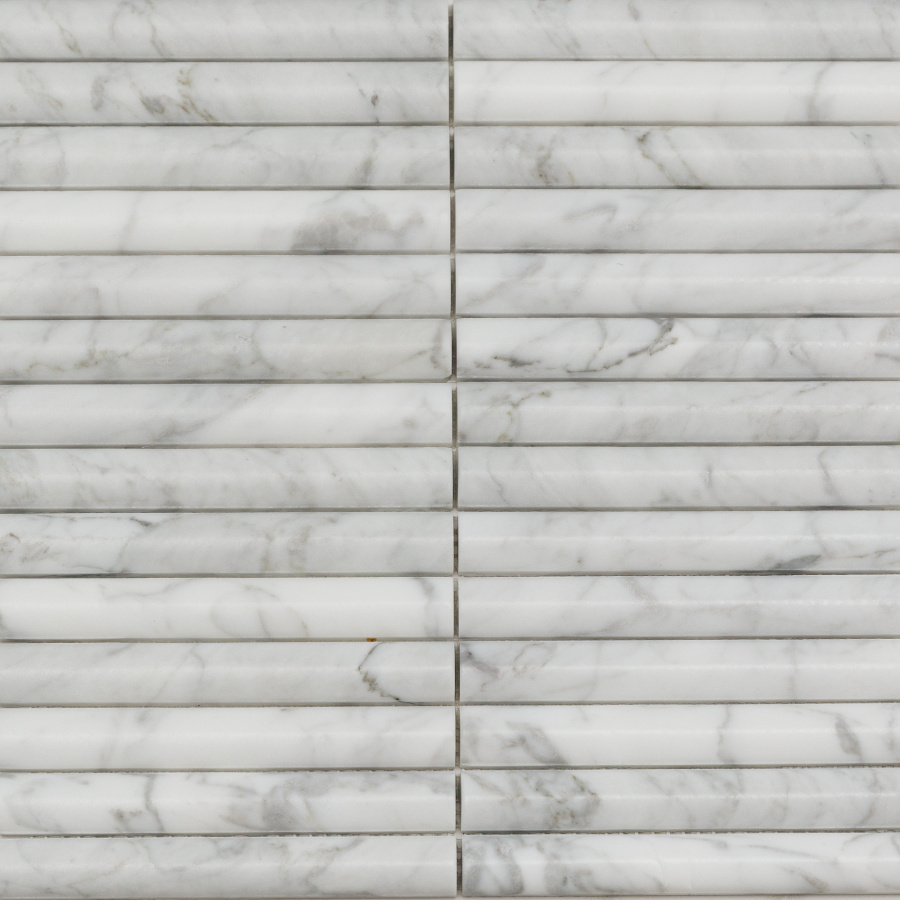 PIX342 Bianco Carrara, Convex матовая 20х151 300х305х12 Pixmosaic