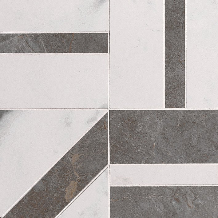 fRDM Carrara / Pietra Grey Deco Mosaico 30x30 FAP Ceramiche