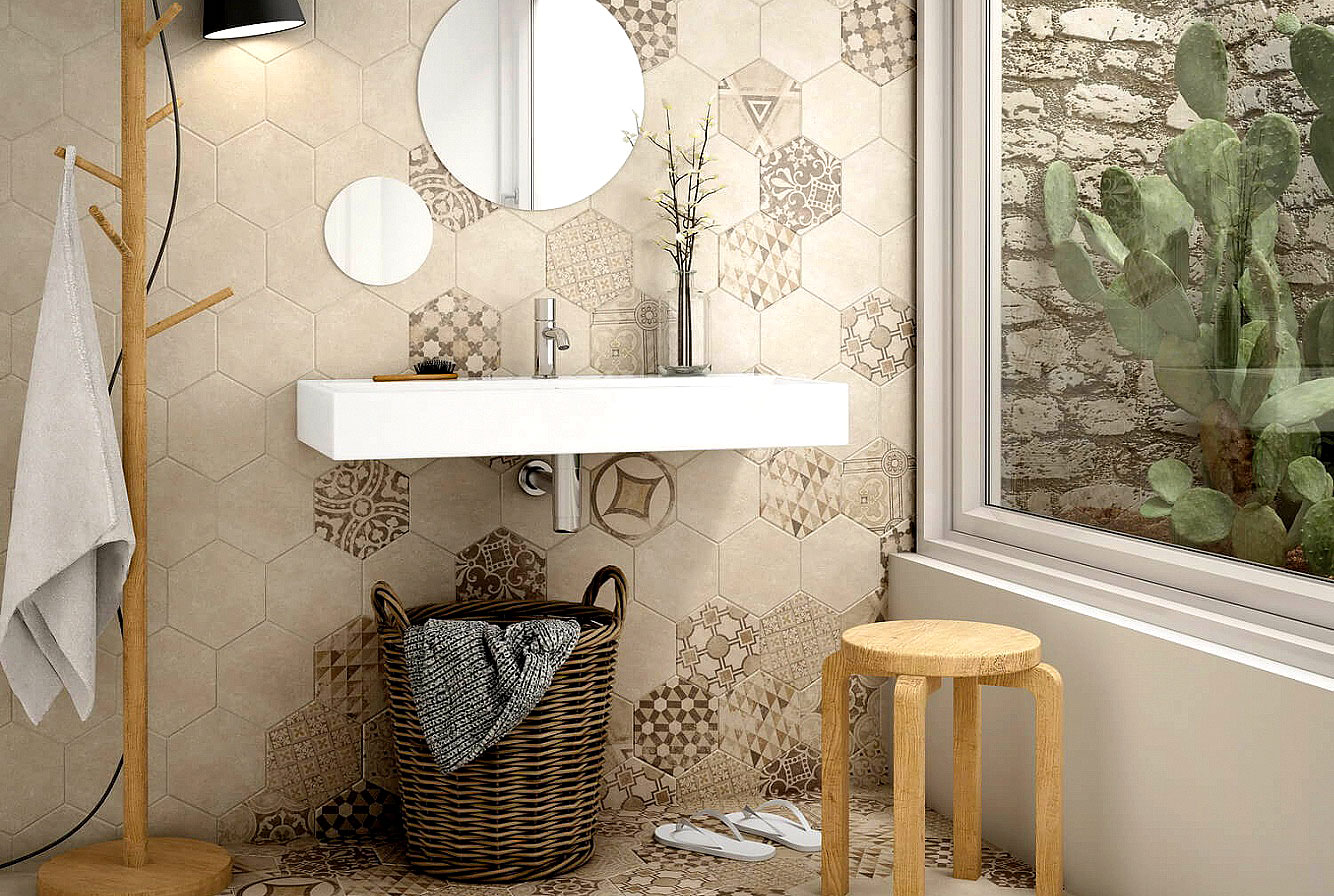 22096 Hexatile Cement Mink 17,5x20 EQUIPE