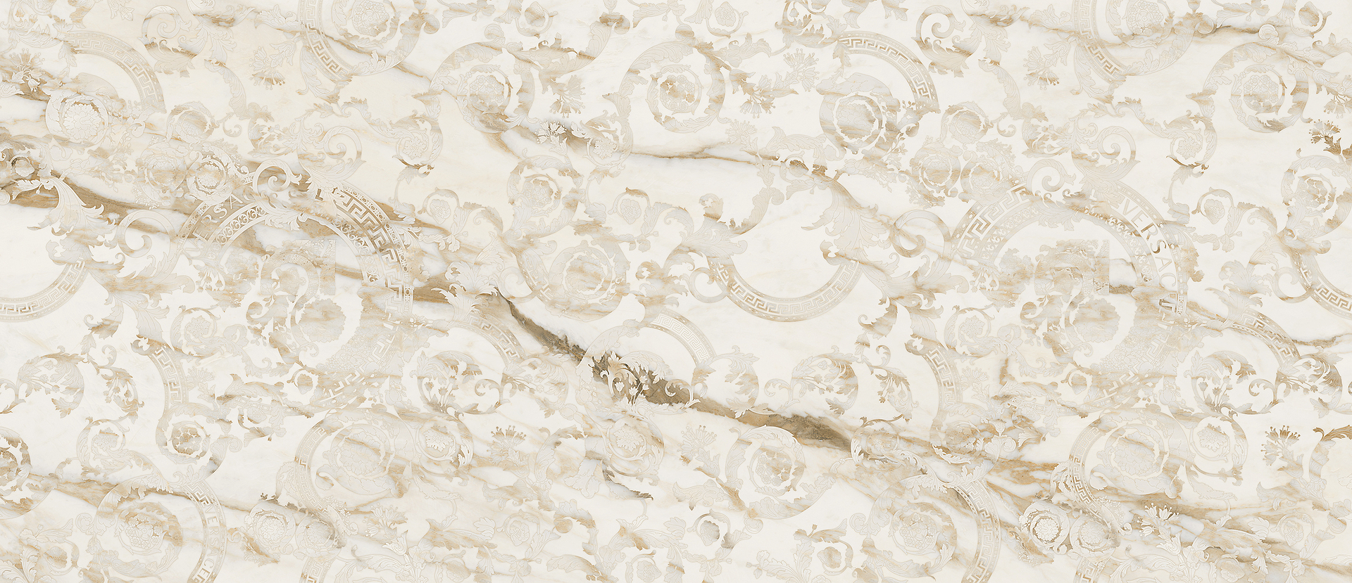 G67522 Calacatta Bright Megabarocco Lux R 120x280 Versace (Gardenia Orchidea) фото 4