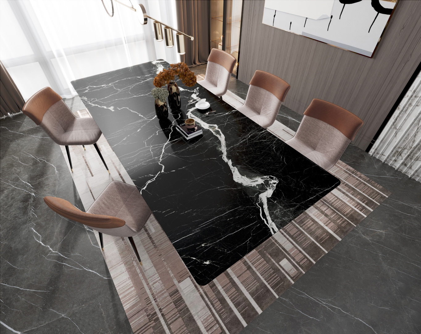 Ararat Lighthing Black Matt Спеченный камень 1200x2700x6 Delfone фото 6