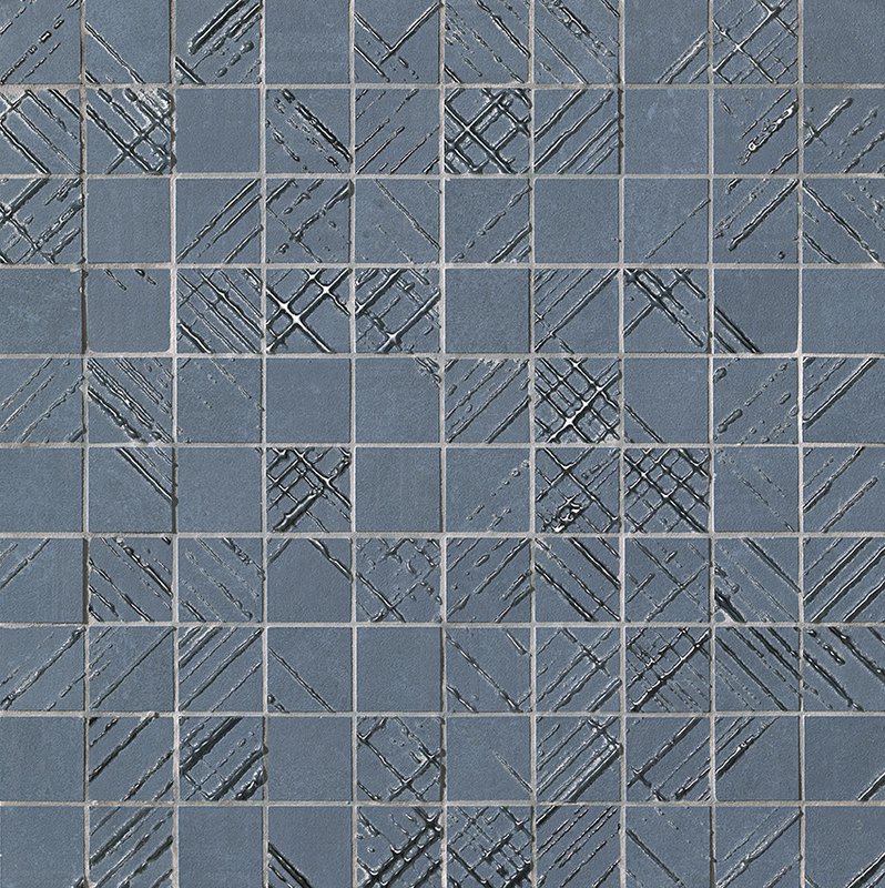 fOY0 Bloom Metal Blue Silver Mosaico 30,5x30,5 FAP Ceramiche