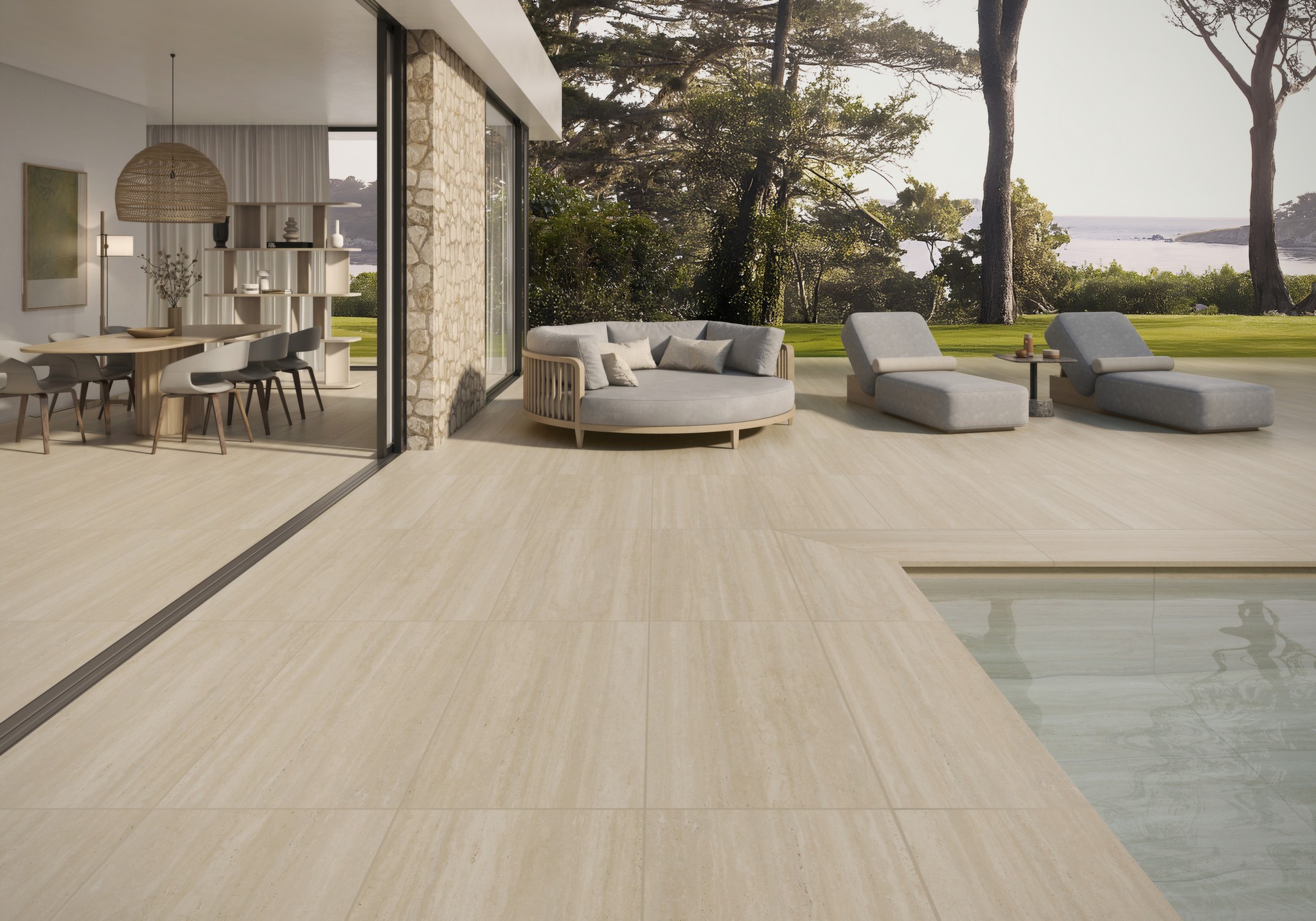 906710 Base Travis Beige Liso Rect. 59.7x119.7 Gres de Aragon фото 3