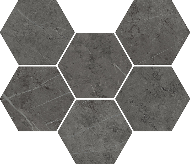 620110000050 Charme Evo Antracite Mosaico Hexagon 25x29 Italon