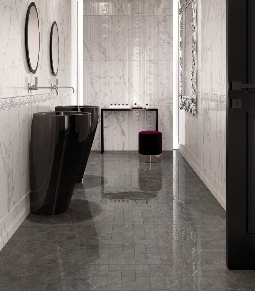 620070000634 Charme Evo Statuario Scalino Angolare Sinistro 33x60 Italon