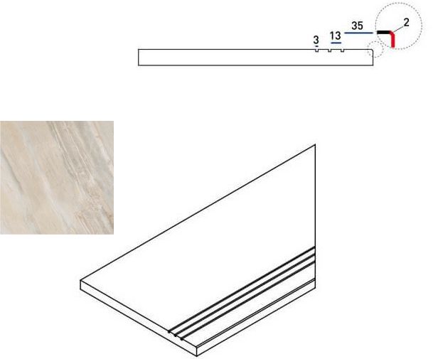 620090000208 WHITE BORDO GRIP DX 30x60 Italon