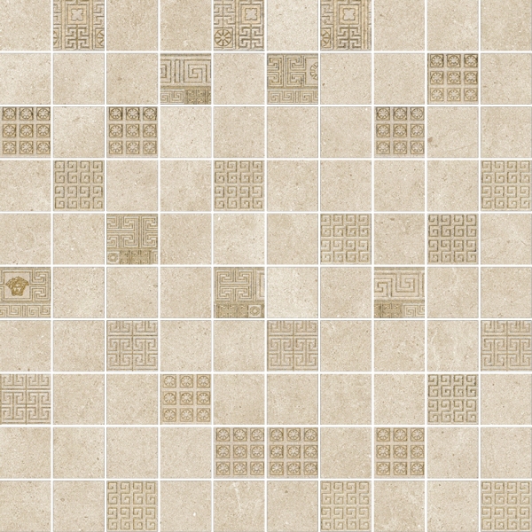 261214 GREEK MOSAICI T100 DECORATO Beige 40x40 Versace (Gardenia Orchidea)