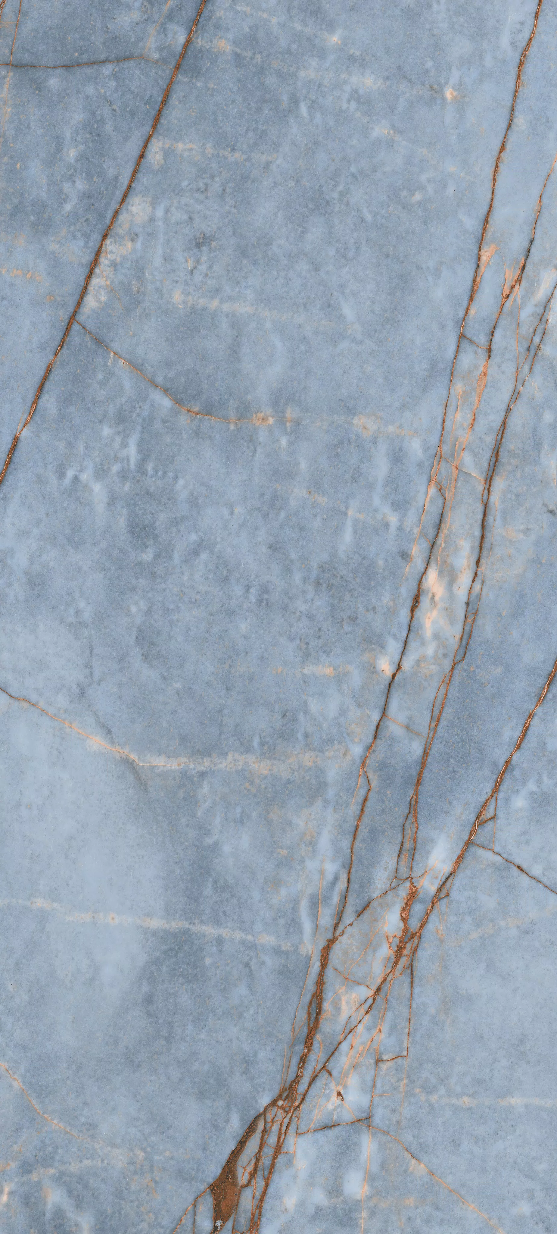 774694 Heritage Luxe Azure Glossy 6mm 120x280 Rex Ceramiche