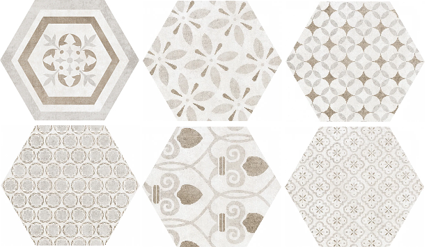 Atrium Hex Alpha Mix-Beige 25.8x29 Pamesa