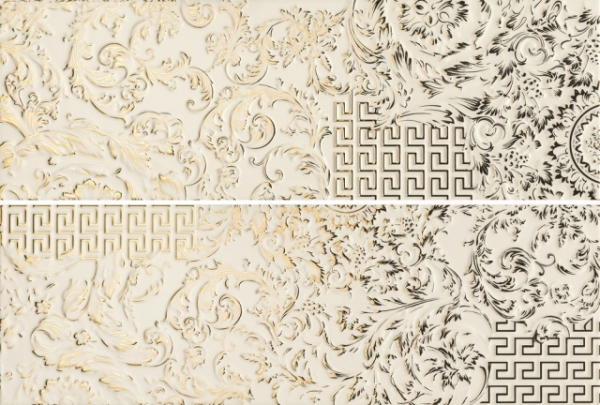 68802 Gold Crema Combi Patchwork Mix 25x75 Versace (Gardenia Orchidea)
